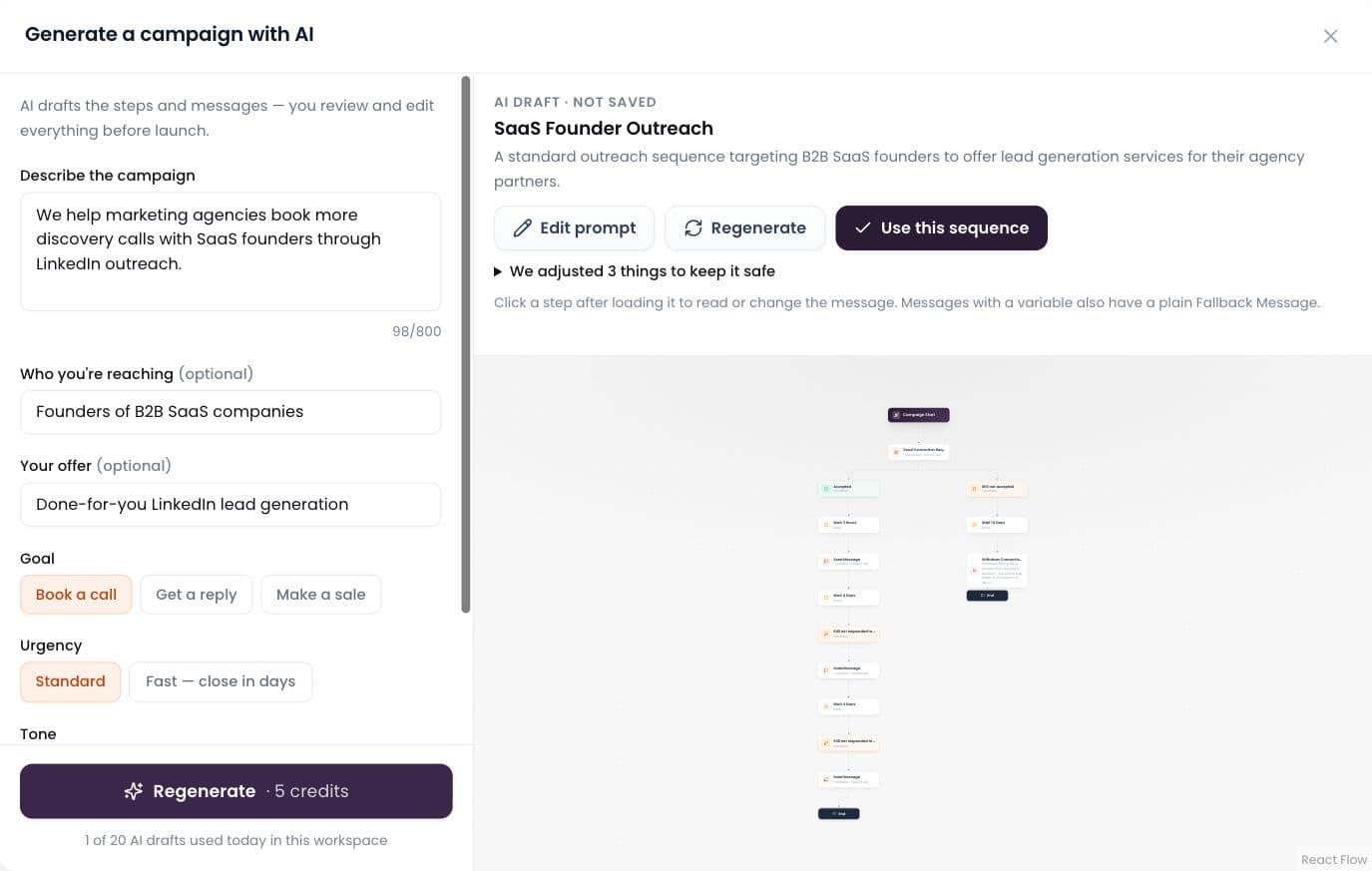 ReachEase — Describe it, AI builds the campaign